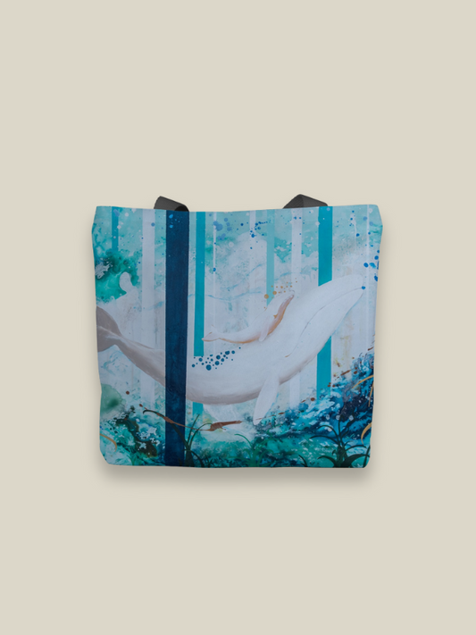 Whale in the forest Canvas Tote Bag