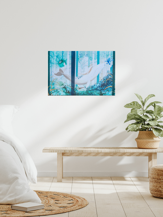 Whale in the forest Wall Art Poster (L)